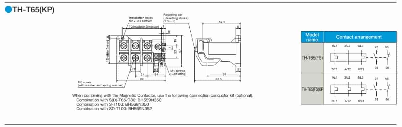 rơ le nhiệt mitsubishi TH-T100 82A